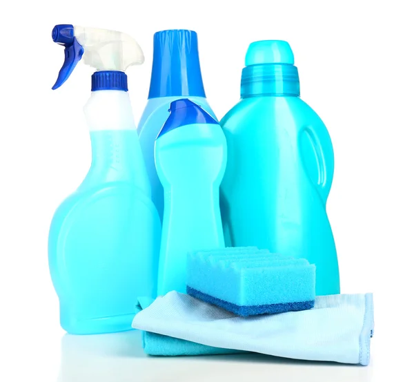 Blauwe Cleaning producten — Stockfoto