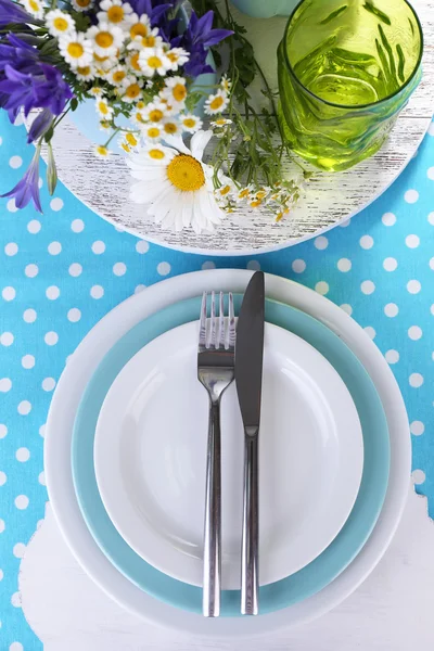 Blaue Tischdekoration — Stockfoto
