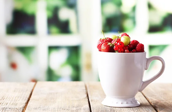 Forest berries in cup — Stock Photo, Image