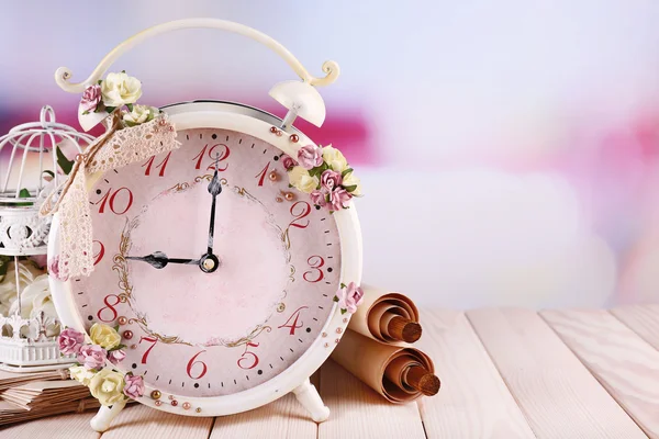 Beautiful vintage alarm clock — Stock Photo, Image