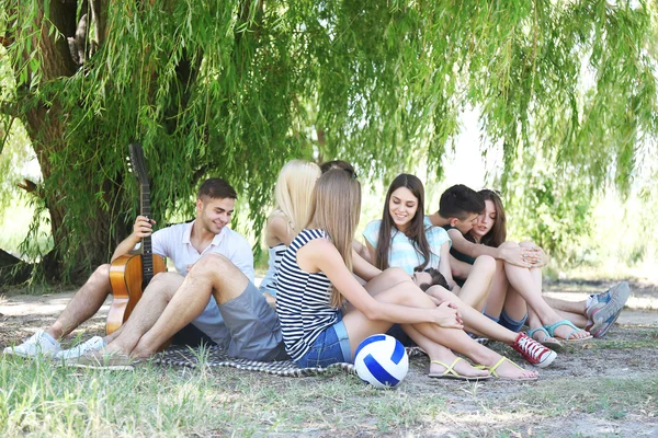 Group of friends having rest at park — Stock Photo, Image