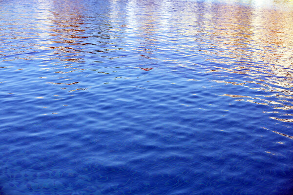 Blue water in pool