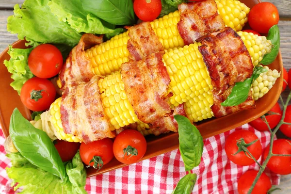 Gegrilde bacon wrapped maïs — Stockfoto