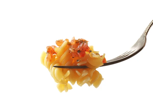 Italian pasta spaghetti on fork — Stock Photo, Image