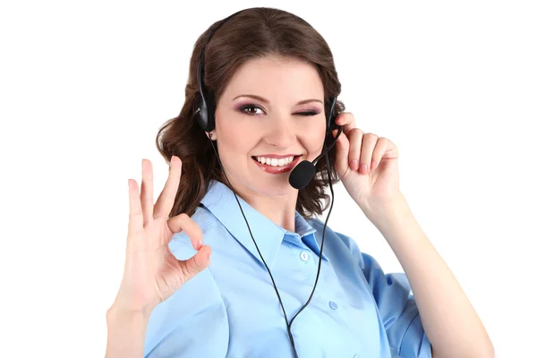 Mujer con auriculares —  Fotos de Stock