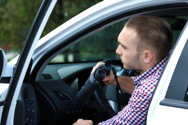 Mannen i bilen — Stockfoto