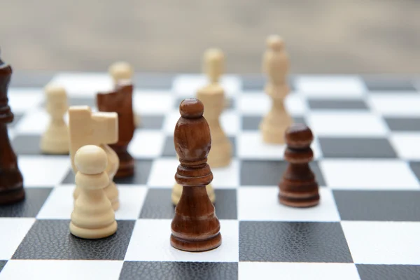 Chess board with chess pieces close-up — Stock Photo, Image