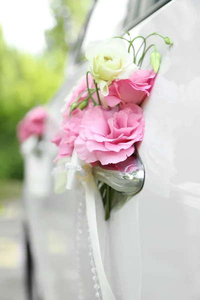 Wedding car decorated with flowers Stock Picture