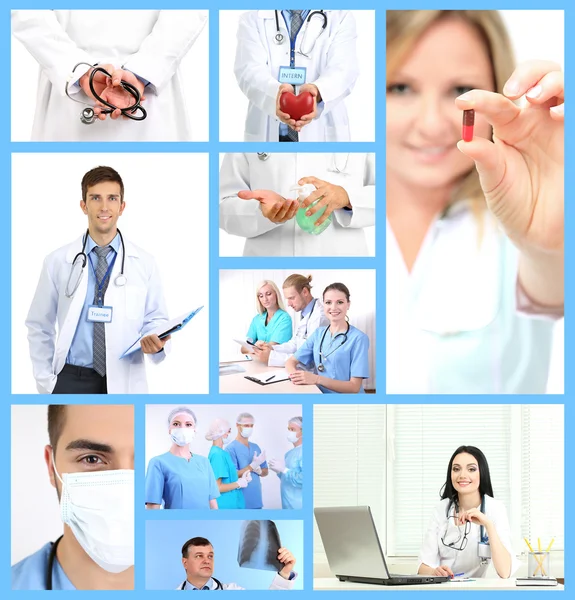Medisinske arbeidere collage – stockfoto