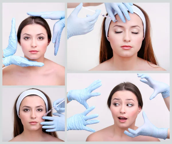 Plastic surgery collage — Stock Photo, Image