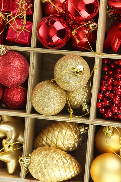 Box with Christmas decorations — Stock Photo, Image