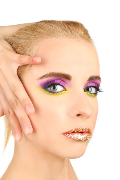 Schöne Frau mit hellem Make-up — Stockfoto