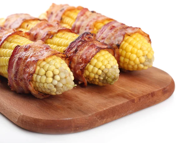 Grilovaná slanina, kukuřice — Stock fotografie