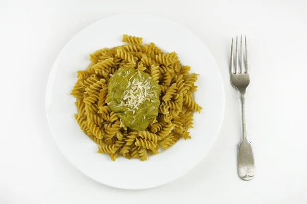 Włoski makaron na stole, szczelnie-do góry — Zdjęcie stockowe
