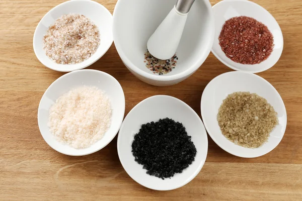 Variety of different sea salt — Stock Photo, Image