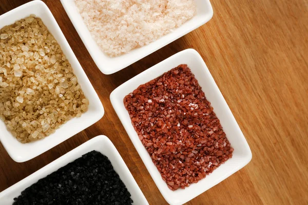 Variety of different sea salt — Stock Photo, Image