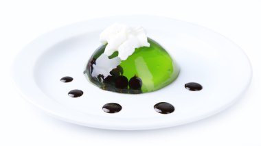 yeşil jöle blackcurrant çilek ile