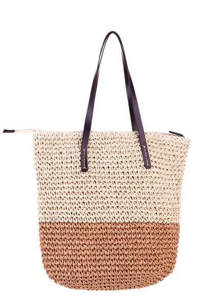 Summer wicker bag, isolated on white — Stock Photo, Image
