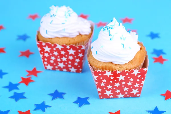 アメリカの休日のカップケーキ ロイヤリティフリーのストック画像