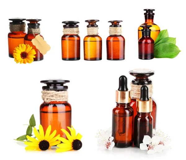 Collage aus Medizinflaschen — Stockfoto