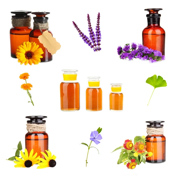 Collage di bottiglie di medicina — Foto Stock