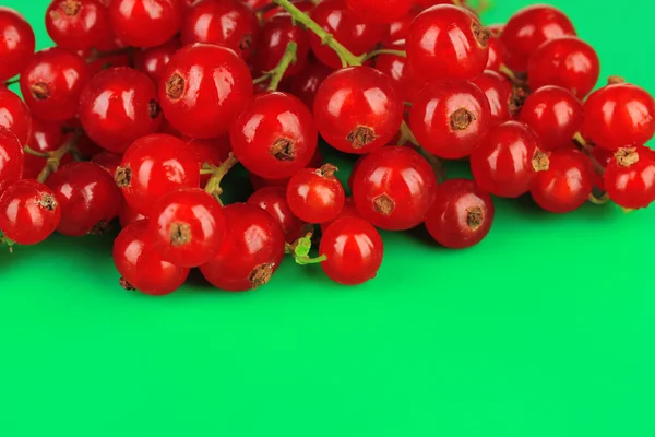 Grosellas rojas sobre fondo verde — Foto de Stock