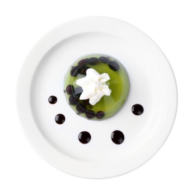yeşil jöle blackcurrant çilek ile