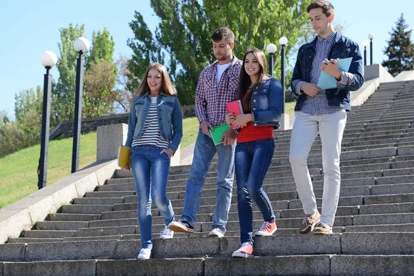 Estudantes felizes no parque — Fotografia de Stock