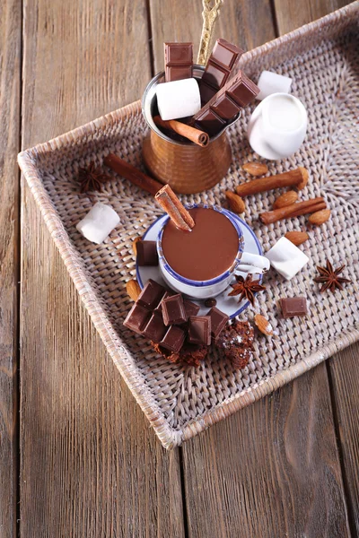 Kopje warme chocolademelk — Stockfoto