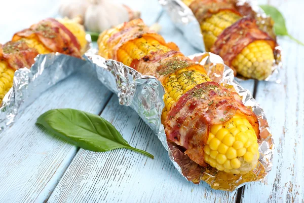 Grilled bacon wrapped corn — Stock Photo, Image