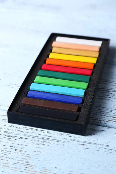 Chalk pastels in box — Stock Photo, Image