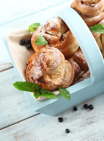 Tasty buns with berries — Stock Photo, Image