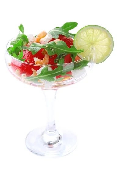 Sallad med vattenmelon och fetaost — Stockfoto