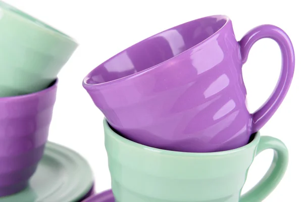 Bright cups on white — Stock Photo, Image