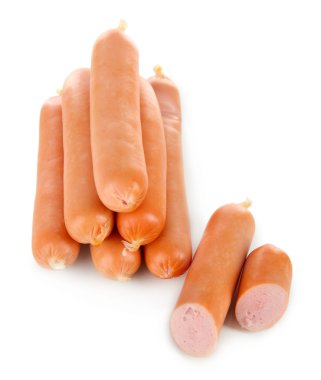 beyaz izole lezzetli sosis