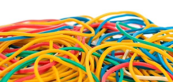 Colorful rubber bands isolated on white — Stock Photo, Image