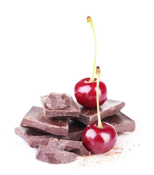 Kiraz ve kıyılmış çikolata — Stok fotoğraf