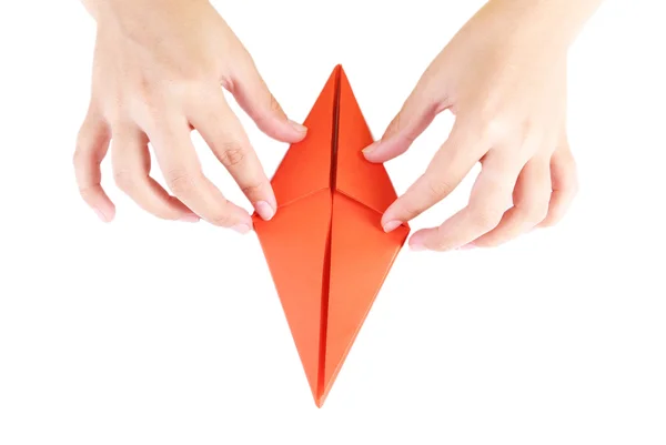 Ręce co origami — Zdjęcie stockowe