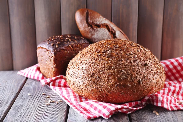 Fresh bread on table — Stock Photo, Image