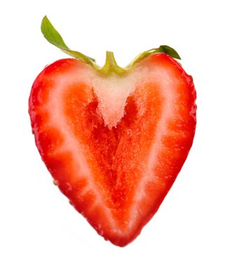 Kırmızı olgun çilek, beyaz izole