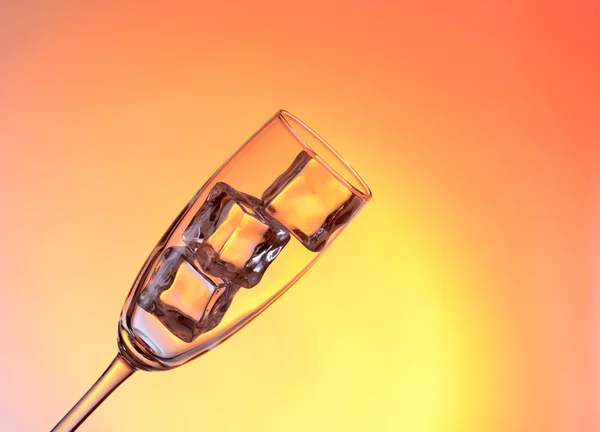 Glass with ice cubes — Stock Photo, Image