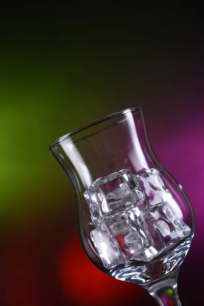 Glass with ice cubes — Stock Photo, Image