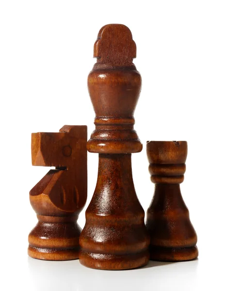 Pieses de xadrez de madeira — Fotografia de Stock