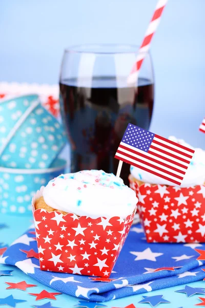Amerikaanse vakantie cupcakes — Stockfoto