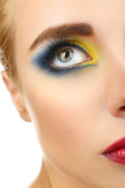 parlak bir makyaj, güzel bir kadınla yakın çekim