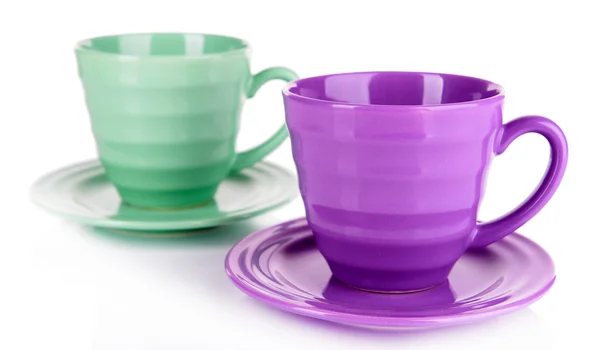 Tazas brillantes en blanco — Foto de Stock