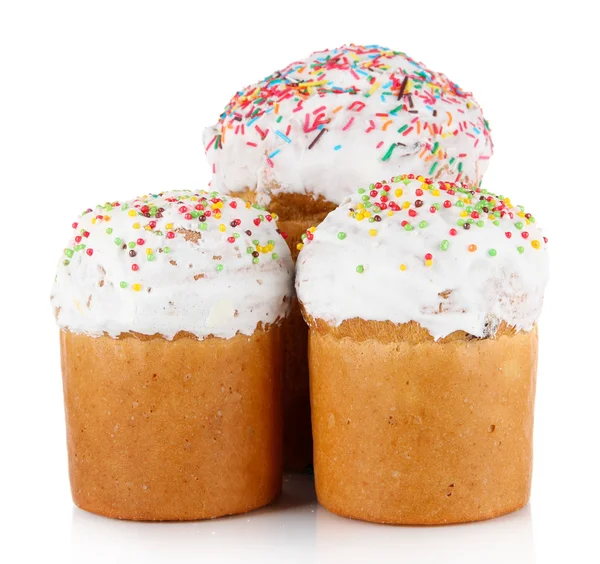 Sweet Easter cakes isolated on white — Stock Photo, Image
