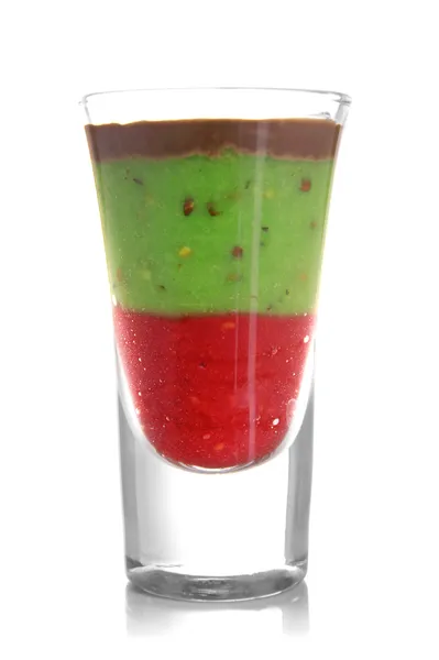 Glass of kiwi and raspberry smoothies — Stock Photo, Image