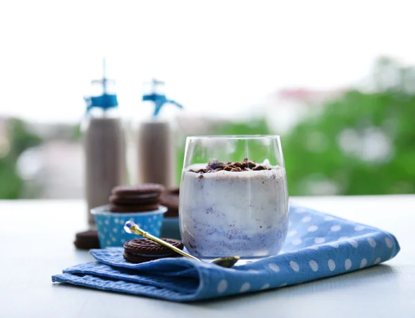 Melk cocktails in glazen — Stockfoto