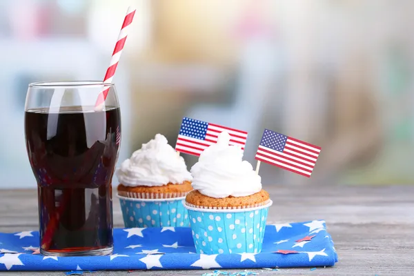 American patriotic holiday cupcakes — Stock Photo, Image